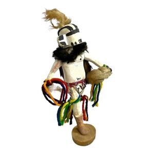 Vintage Hopi Hoop Dancer Kachina Doll Handcrafted  8" Tall Unique Folk Art SEE